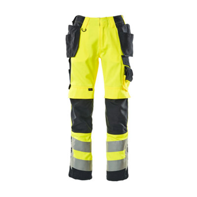 Mascot Safe Supreme Wigan Craftsmen's TrousersHi-Vis Yellow/dark Navy Blue   (38.5) (Leg LengthShort) from B&Q