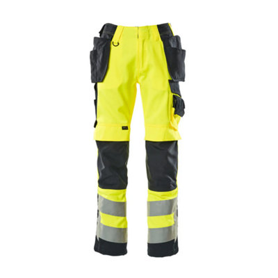 Mascot Safe Supreme Wigan Craftsmen's TrousersHi-Vis Yellow/dark Navy Blue   (34.5) (Leg LengthLong) from B&Q