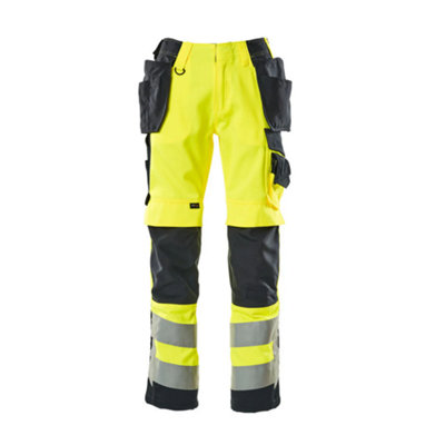 Mascot Safe Supreme Wigan Craftsmen's TrousersHi-Vis Yellow/dark Navy Blue   (46.5) (Leg LengthLong) from B&Q