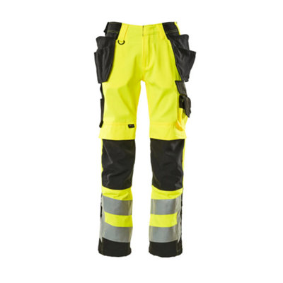 Mascot Safe Supreme Wigan Craftsmen's TrousersHi-Vis Yellow/black   (32.5) (Leg LengthShort) from B&Q