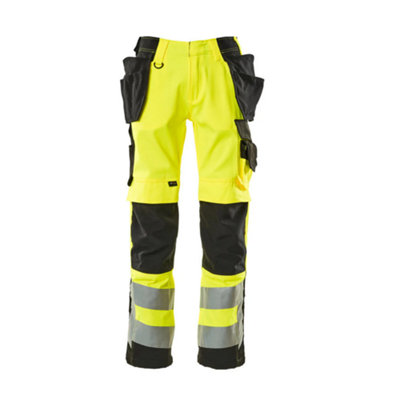 Mascot Safe Supreme Wigan Craftsmen's TrousersHi-Vis Yellow/black   (33.5) (Leg LengthShort) from B&Q