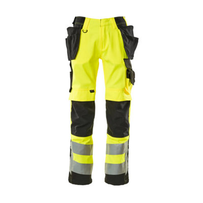 Mascot Safe Supreme Wigan Craftsmen's TrousersHi-Vis Yellow/black   (32.5) (Leg LengthLong) from B&Q