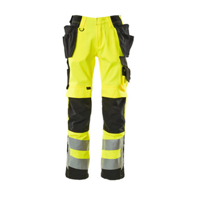 Mascot Safe Supreme Wigan Craftsmen's TrousersHi-Vis Yellow/black   (34.5) (Leg LengthLong) from B&Q