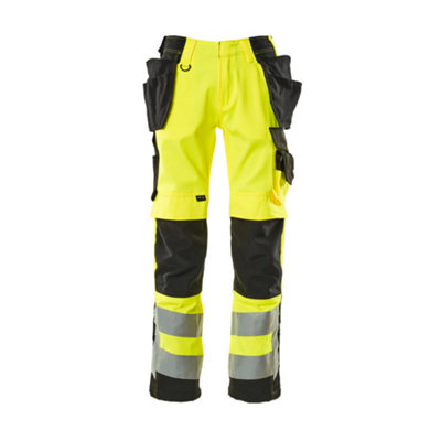 Mascot Safe Supreme Wigan Craftsmen's TrousersHi-Vis Yellow/black   (35.5) (Leg LengthLong) from B&Q