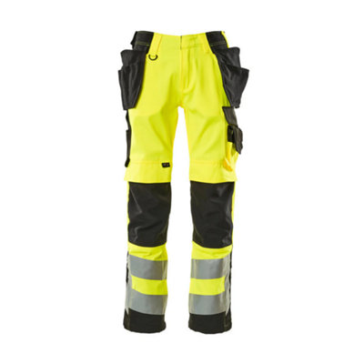 Mascot Safe Supreme Wigan Craftsmen's TrousersHi-Vis Yellow/black   (44.5) (Leg LengthLong) from B&Q
