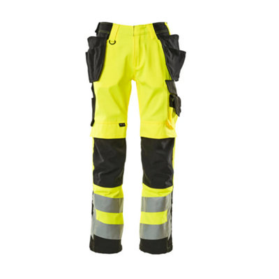 Mascot Safe Supreme Wigan Craftsmen's TrousersHi-Vis Yellow/black   (46.5) (Leg LengthLong) from B&Q