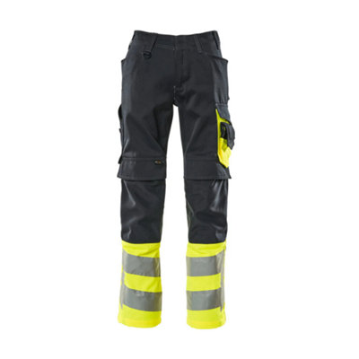 Mascot Safe Supreme Leeds TrousersDark Navy Blue/hi-Vis Yellow  (40.5) (Leg LengthShort) from B&Q