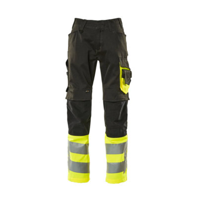 Mascot Safe Supreme Leeds TrousersBlack/hi-Vis Yellow   (40.5) (Leg LengthShort) from B&Q