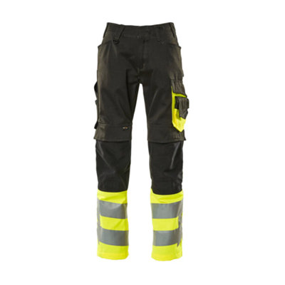 Mascot Safe Supreme Leeds TrousersBlack/hi-Vis Yellow   (42.5) (Leg LengthLong) from B&Q