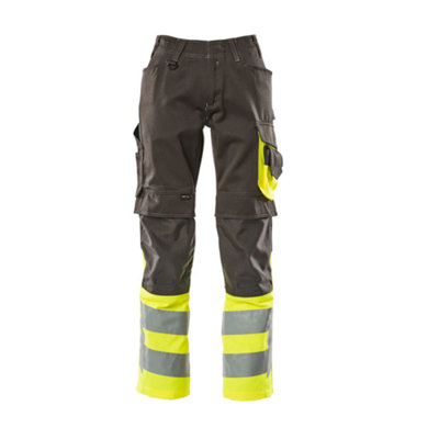 Mascot Safe Supreme Leeds TrousersDark Anthracite/hi-Vis Yellow   (30.5) (Leg LengthShort) from B&Q