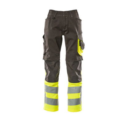Mascot Safe Supreme Leeds TrousersDark Anthracite/hi-Vis Yellow   (33.5) (Leg LengthShort) from B&Q