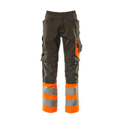 Mascot Safe Supreme Leeds TrousersDark Anthracite/hi-Vis Orange   (33.5) (Leg LengthShort) from B&Q