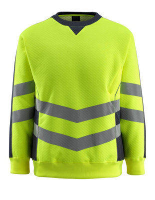 Mascot Safe Supreme Wigton Sweatshirt (Hi-Vis Yellow/dark Navy)  (Large) from B&Q