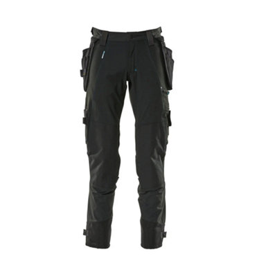 Mascot Advanced Trousers With Holster Pockets And StretchBlack   (34.5) (Leg LengthRegular) from B&Q