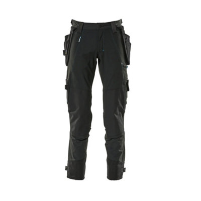 Mascot Advanced Trousers With Holster Pockets And StretchBlack   (40.5) (Leg LengthRegular) from B&Q