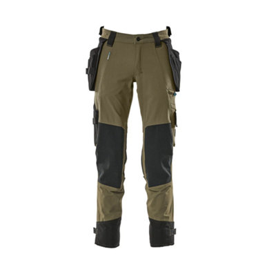MASCOT® Advanced Mens Trousers- Moss Green/Black - W34.5 L32 - Image 2