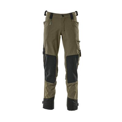 Mascot Advanced Trousers With Dyneema Kneepad PocketsMoss Green   (31.5) (Leg LengthShort) from B&Q