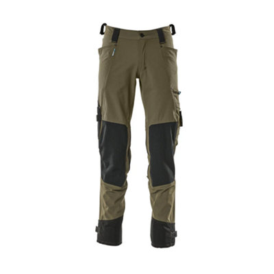 Mascot Advanced Trousers With Dyneema Kneepad PocketsMoss Green   (33.5) (Leg LengthShort) from B&Q