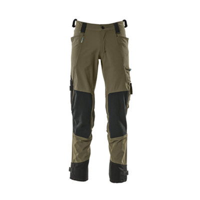 Mascot Advanced Trousers With Dyneema Kneepad PocketsMoss Green   (35.5) (Leg LengthShort) from B&Q