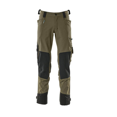 Mascot Advanced Trousers With Dyneema Kneepad PocketsMoss Green   (38.5) (Leg LengthShort) from B&Q
