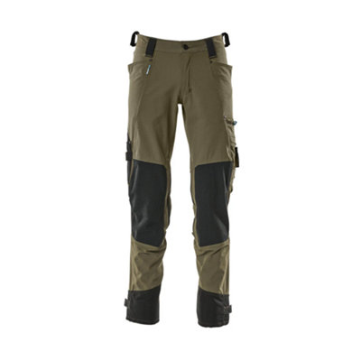 Mascot Advanced Trousers With Dyneema Kneepad PocketsMoss Green   (31.5) (Leg LengthRegular) from B&Q