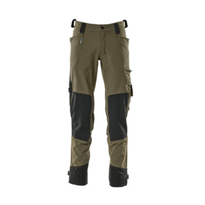 Mascot Advanced Trousers With Dyneema Kneepad PocketsMoss Green   (33.5) (Leg LengthRegular) from B&Q