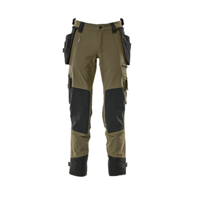 Mascot Advanced Trousers With Dyneema Kneepad PocketsMoss Green   (44.5) (Leg LengthRegular) from B&Q