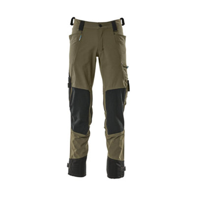Mascot Advanced Trousers With Dyneema Kneepad PocketsMoss Green   (30.5) (Leg LengthLong) from B&Q