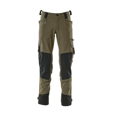 Mascot Advanced Trousers With Dyneema Kneepad PocketsMoss Green   (38.5) (Leg LengthLong) from B&Q