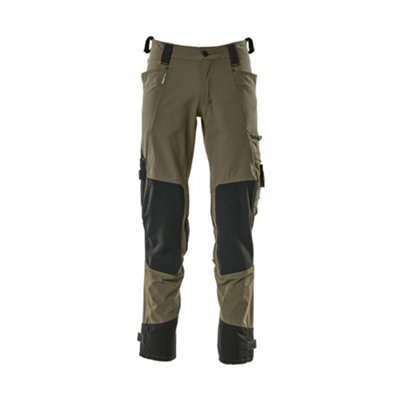 Mascot Advanced Trousers With Dyneema Kneepad PocketsMoss Green   (40.5) (Leg LengthLong) from B&Q