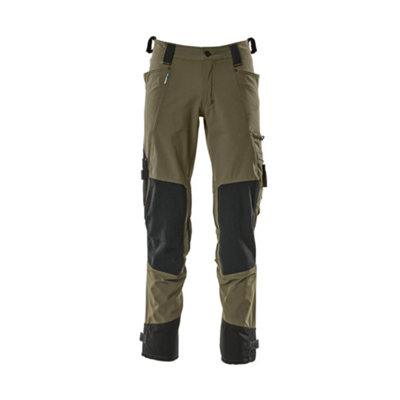 Mascot Advanced Trousers With Dyneema Kneepad PocketsMoss Green   (44.5) (Leg LengthLong) from B&Q