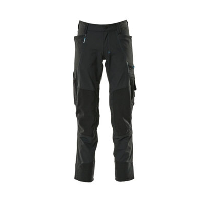 Mascot Advanced Stretch Trousers With Kneepad PocketsBlack   (35.5) (Leg LengthRegular) from B&Q