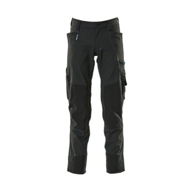 Mascot Advanced Stretch Trousers With Kneepad PocketsBlack   (46.5) (Leg LengthRegular) from B&Q