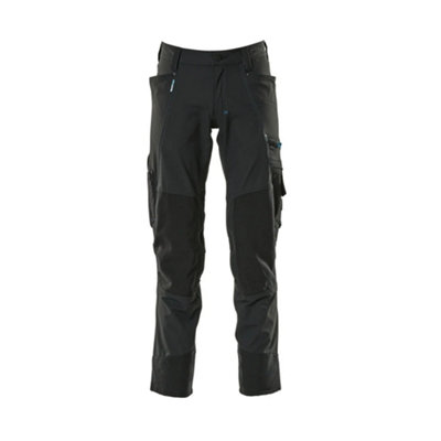 Mascot Advanced Stretch Trousers With Kneepad PocketsBlack   (35.5) (Leg LengthLong) from B&Q