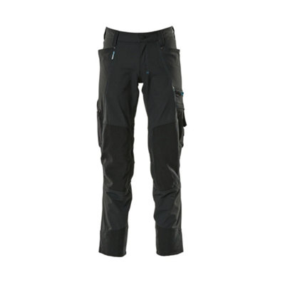 Mascot Advanced Stretch Trousers With Kneepad PocketsBlack   (44.5) (Leg LengthLong) from B&Q