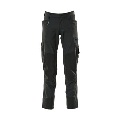 Mascot Advanced Stretch Trousers With Kneepad PocketsBlack   (46.5) (Leg LengthLong) from B&Q
