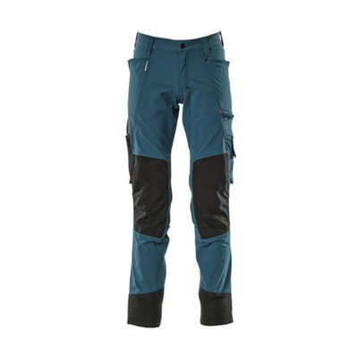 Mascot Advanced Stretch Trousers With Kneepad PocketsDark Petroleum   (32.5) (Leg LengthShort) from B&Q