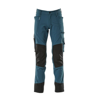Mascot Advanced Stretch Trousers With Kneepad PocketsDark Petroleum   (33.5) (Leg LengthShort) from B&Q