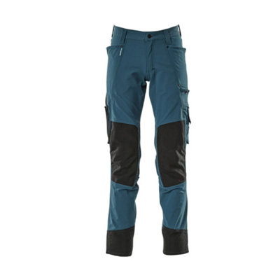 Mascot Advanced Stretch Trousers With Kneepad PocketsDark Petroleum   (35.5) (Leg LengthShort) from B&Q
