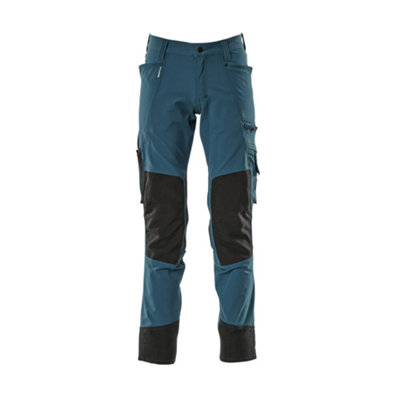 Mascot Advanced Stretch Trousers With Kneepad PocketsDark Petroleum   (36.5) (Leg LengthShort) from B&Q