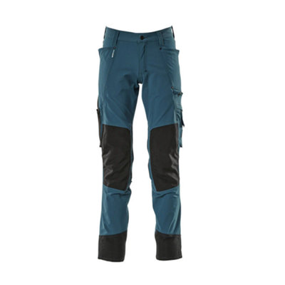 Mascot Advanced Stretch Trousers With Kneepad PocketsDark Petroleum   (30.5) (Leg LengthRegular) from B&Q