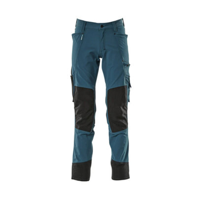 Mascot Advanced Stretch Trousers With Kneepad PocketsDark Petroleum   (35.5) (Leg LengthRegular) from B&Q