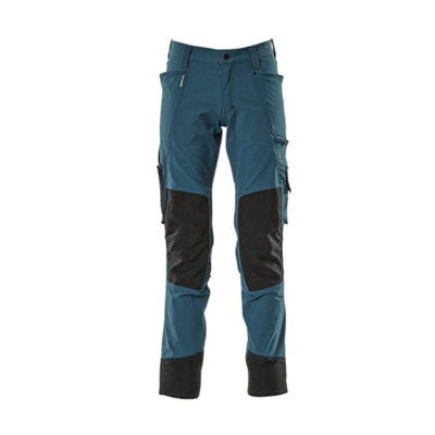 Mascot Advanced Stretch Trousers With Kneepad PocketsDark Petroleum   (46.5) (Leg LengthRegular) from B&Q