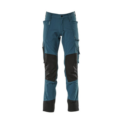 Mascot Advanced Stretch Trousers With Kneepad PocketsDark Petroleum   (52.5) (Leg LengthRegular) from B&Q