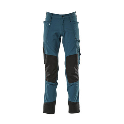 Mascot Advanced Stretch Trousers With Kneepad PocketsDark Petroleum   (31.5) (Leg LengthLong) from B&Q