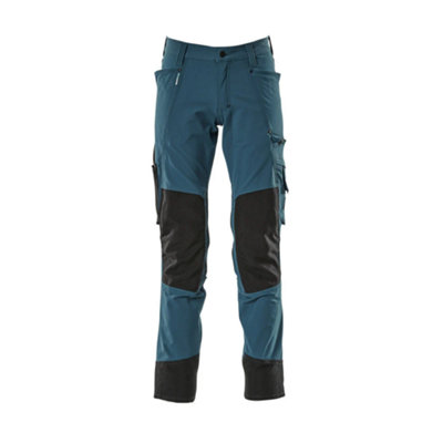 Mascot Advanced Stretch Trousers With Kneepad PocketsDark Petroleum   (32.5) (Leg LengthLong) from B&Q