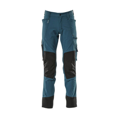 Mascot Advanced Stretch Trousers With Kneepad PocketsDark Petroleum   (33.5) (Leg LengthLong) from B&Q