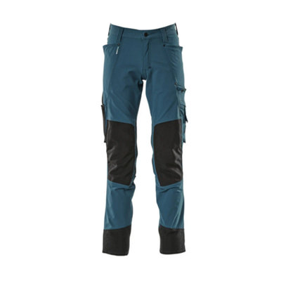 Mascot Advanced Stretch Trousers With Kneepad PocketsDark Petroleum   (34.5) (Leg LengthLong) from B&Q
