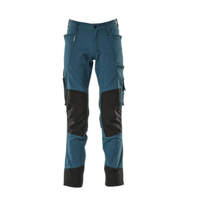 Mascot Advanced Stretch Trousers With Kneepad PocketsDark Petroleum   (36.5) (Leg LengthLong) from B&Q