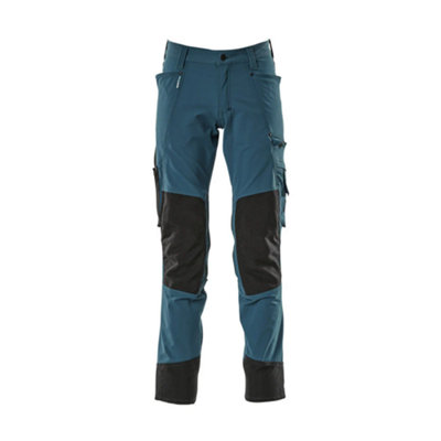 Mascot Advanced Stretch Trousers With Kneepad PocketsDark Petroleum   (40.5) (Leg LengthLong) from B&Q